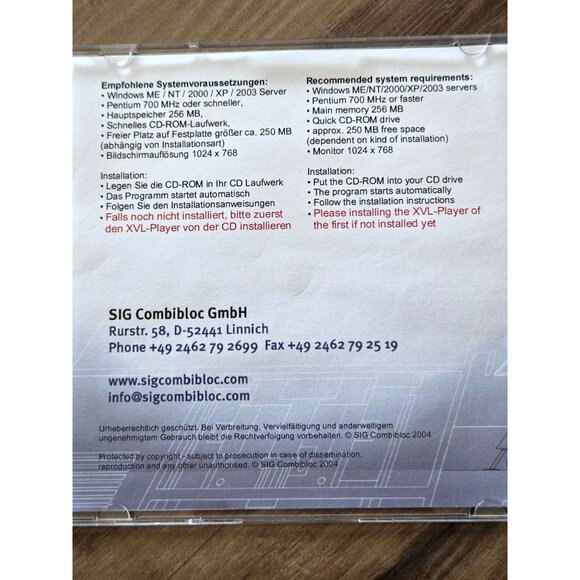 SIG Combibloc Filling Machine CFA405-32FP Electronic Spare Parts Catalogue Disc - Picture 3 of 5